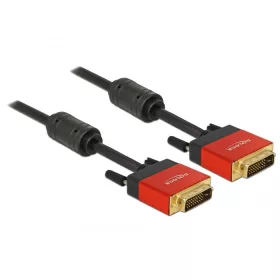   Delock Kábel DVI 24+1 csatlakozódugóval > DVI 24+1 csatlakozódugóval, 5 m, piros, fém (DL-85676)