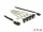 Delock Kábel Mini SAS SFF-8087 >4 x SATA 7 érintkezős hüvely 90 fokban ívelt + oldalsáv, 0,5 m (DL-85683)