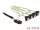 Delock Kábel Mini SAS SFF-8087 >4 x SATA 7 érintkezős hüvely 90 fokban ívelt 0,5 m (DL-85686)