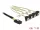 Delock Kábel Mini SAS SFF-8087 >4 x SATA 7 érintkezős hüvely 90 fokban ívelt 1 m (DL-85687)