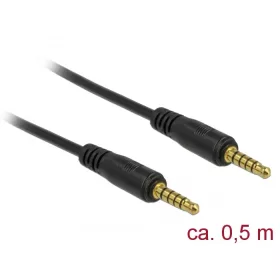   Delock 5 tűs apa-apa sztereó jack kábel 3,5 mm-es átmérő, 0,5 m hosszú fekete (DL-85695)