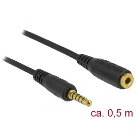   Delock 5 tűs apa-anya sztereó jack hosszabbító kábel 3,5 mm-es átmérő, 0,5 m hosszú fekete (DL-85700)