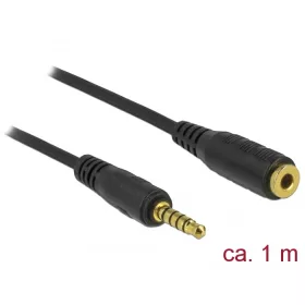   Delock 5 tűs apa-anya sztereó jack hosszabbító kábel 3,5 mm-es átmérő, 1 m hosszú fekete (DL-85701)