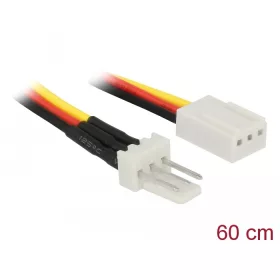   Delock 3-tűs apa   3-tűs anya hűtő tápkábel 60 cm hosszú (DL-85752)