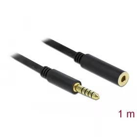   Delock 5 tűs apa-anya sztereó jack hosszabbító kábel 4,4 mm-es átmérő, 1 m hosszú fekete (DL-85796)