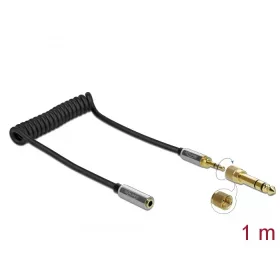   Delock Összecsavart kábelbővítmény 3,5 mm 3 tűs Sztereo Jack apa   Sztereo Jack anya 6,35 mm csavar (DL-85831)