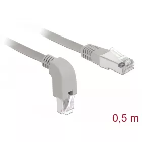   Delock Hálózati kábel RJ45 Cat.6 S/FTP, lefelé néző / egyenes 0,5 m (DL-85864)