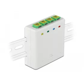   Delock 4 x SC Simplex vagy LC Duplex optikai rostkapcsoló doboz DIN sínhez (DL-85921)