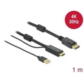 Delock HDMI    DisplayPort-kábel 4K 30 Hz 1 m (DL-85963)