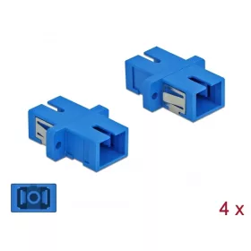   Delock SC optikai szálas csatlakozó Simplex anya - SC Simplex anya, egymódosú 4 db. Kék (DL-85990)