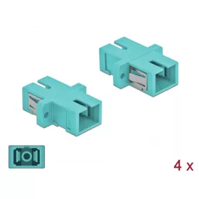   Delock SC optikai szálas csatlakozó simplex anya - SC simplex anya, multimódosú 4 db. világoskék (DL-85994)