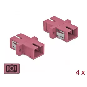   Delock SC optikai szálas csatlakozó simplex anya - SC simplex anya, multimódosú 4 db. ibolya (DL-85995)