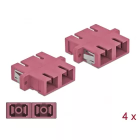   Delock SC optikai szálas csatlakozó duplex anya - SC duplex anya, multimódosú 4 db. ibolya (DL-85998)