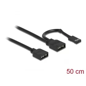   Delock RGB csatlakozó kábel 3 tűs 5 V-s RGB / ARGB LED fényhez és 2 db. 3 tűs anya csatlakozóval 50 (DL-86001)
