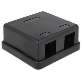   Delock Keystone felületi szerelődoboz 2 porthoz, fekete (DL-86257)