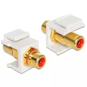   Delock Keystone modul RCA anya > RCA anya, aranyozott csatlakozó, piros (DL-86308)