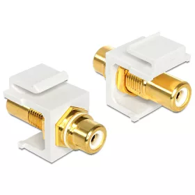   Delock Keystone RCA anya > RCA anya, aranyozott csatlakozó, fehér (DL-86310)