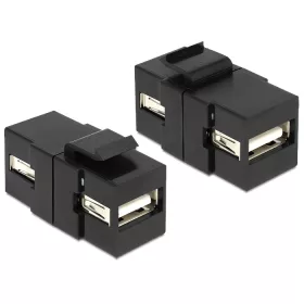   Delock Keystone modul USB 2.0 A foglalat > USB 2.0 A foglalat, fekete (DL-86367)
