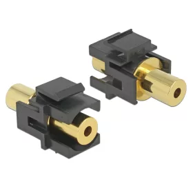   Delock Keystone modul sztereó jack anya 3,5 mm 4 tűs > sztereó jack anya 3,5 mm 4 tűs aranyozott (DL-86383)