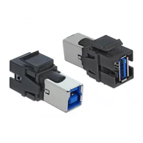  Delock Keystone modul, USB 3.0 A-csatlakozóhüvely > USB 3.0 B-csatlakozóhüvely, fekete (DL-86395)