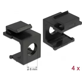   Delock Keystone fekete borító 8 mm-es lyukkal, 4 db. (DL-86403)