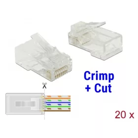   Delock RJ45 apa Cat.5e UTP 20 darab,  krimpel és vág típus (DL-86451)