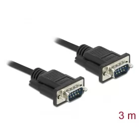   Delock Sub-D9-es, RS-232 soros kábel, apa-apa, 3 m (DL-86575)