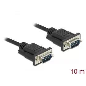   Delock Sub-D9-es, RS-232 soros kábel, apa-apa, 10 m (DL-86577)