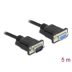   Delock Sub-D9-es, RS-232 soros kábel, apa-anya, 5 m (DL-86598)
