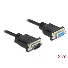   Delock Sub-D9-es, RS-232 soros kábel, apa-anya, 2 m (DL-86602)