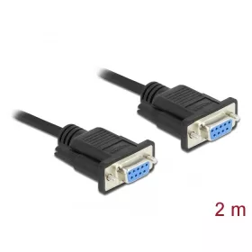   Delock Sub D9-es, null modemű, RS-232 soros kábel, anya-anya, 2 m (DL-86605)