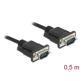   Delock Sub-D9-es, RS-232 soros kábel, apa-apa, 0,5 m (DL-86612)