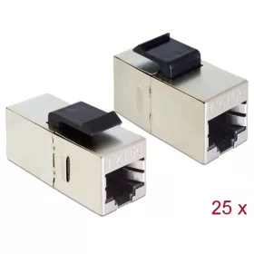   Delock Keystone modul, RJ45-aljzat > RJ45-aljzat, Cat.5e kisméretű 25 db.-os (DL-86628)