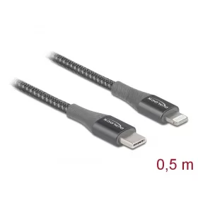   Delock Adat- és töltőkábel USB Type-C  - Lightning  iPhone , iPad  és iPod  készülékhez szürke 0,5 m (DL-86630)