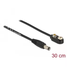   Delock 5,5 x 2,1 mm-es egyenáramú tápkábel a 9 V-os akkumulátor blokkolásához (DL-86697)