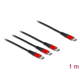   Delock USB Ladekabel 3 in 1 USB Type-C  zu 3 x USB Type-C  1 m (DL-86713)