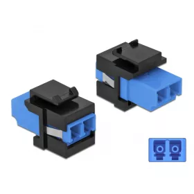   Delock Keystone modul LC Duplex aljzat - LC Duplex aljzat kék / fekete (DL-86718)