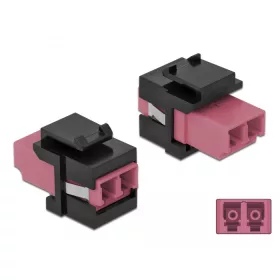   Delock Keystone modul LC Duplex aljzat - LC Duplex aljzat ibolya / fekete (DL-86721)