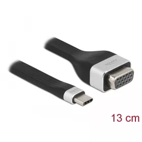   Delock FPC lapos csík kábel USB Type-C  - VGA (DP Alt Mode) 13 cm (DL-86730)