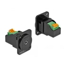   Delock D-típusú Modul 3,5 mm-es 3 érintkezős sztereó jack hüvely anya sorkapocs modul (DL-86732)
