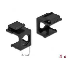   Delock Keystone fekete borító 9,7 mm-es lyukkal, 4 db. (DL-86739)