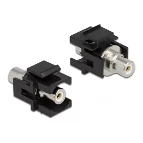   Delock Keystone modul, RCA-csatlakozóhüvely > RCA-csatlakozóhüvely, fehér / fekete (DL-86742)
