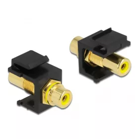   Delock Keystone modul, RCA-csatlakozóhüvely > RCA-csatlakozóhüvely, aranyozott, sárga / fekete (DL-86743)