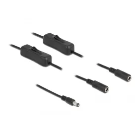  Delock DC kábel 5,5 x 2,1 mm apa   2 db. DC anya kapcsolóval ellátott, 1 m (DL-86794)