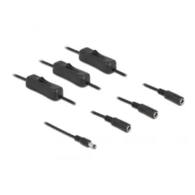   Delock DC kábel 5,5 x 2,1 mm apa   3 db. DC anya kapcsolóval ellátott, 1 m (DL-86795)