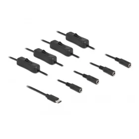   Delock USB Type-C  apa   4 db. DC 5,5 x 2,1 mm anya csatlakozójú, 1 méter hosszú kábel (DL-86802)