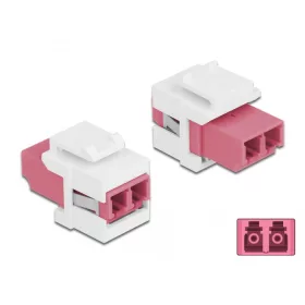   Delock Keystone modul LC Duplex aljzat - LC Duplex aljzat ibolya / fehér (DL-86818)