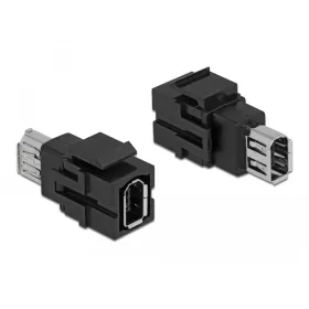   Delock Keystone modul, FireWire-csatlakozóhüvely > FireWire-csatlakozóhüvely, fekete (DL-86852)