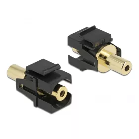   Delock Keystone Module sztereo jack anya 3,5 mm 3 tűs - sztereo jack anya 3,5 mm 3 tűs aranyozott, f (DL-86858)