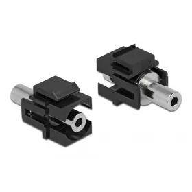   Delock Keystone Module sztereo jack anya 3,5 mm 3 tűs - sztereo jack anya 3,5 mm 3 tűs, fekete (DL-86859)